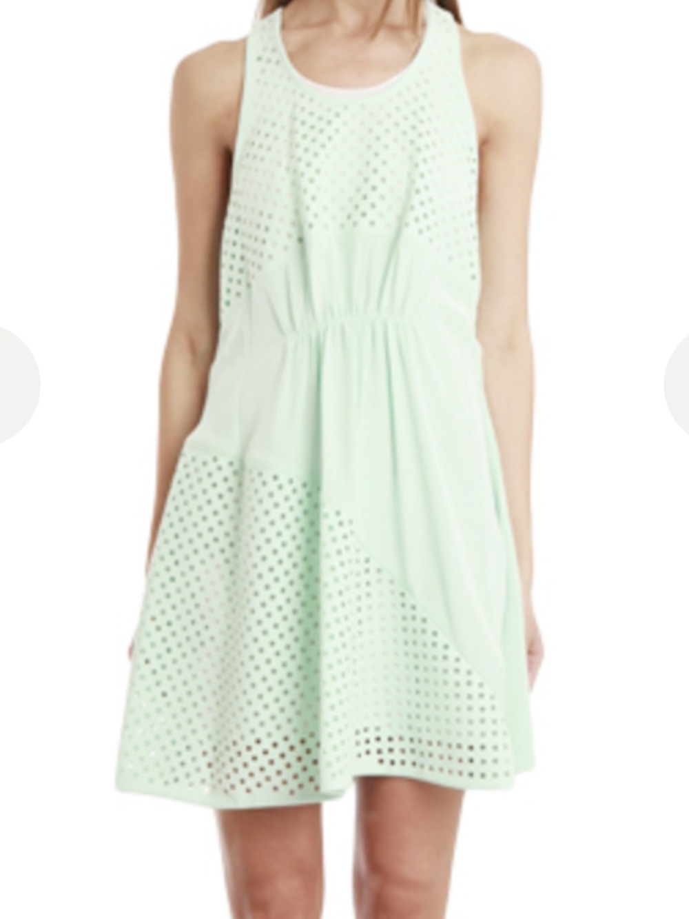 Sleeveless Phillip Lim 3:1 Mint Eyelet A-Line Dress -